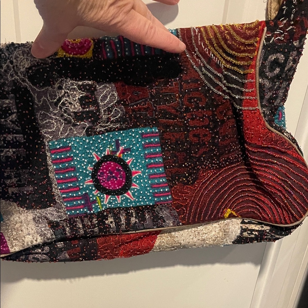 Multicolor Patchwork Shoulder Bag - image 5